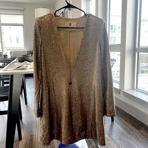 The Jetset Diaries Gold Sequin Mini Dress